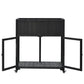 TOPMAX Patio Mini Wood Cold Frame Greenhouse with Wheels