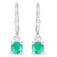 0.92 Carat Genuine Emerald .925 Sterling Silver Earrings