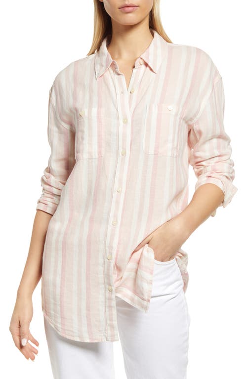 womens-linen-button-up-shirt-pink-ivory-stripe