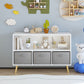 Bookcase With Collapsible Drawers, Book Display Organizer