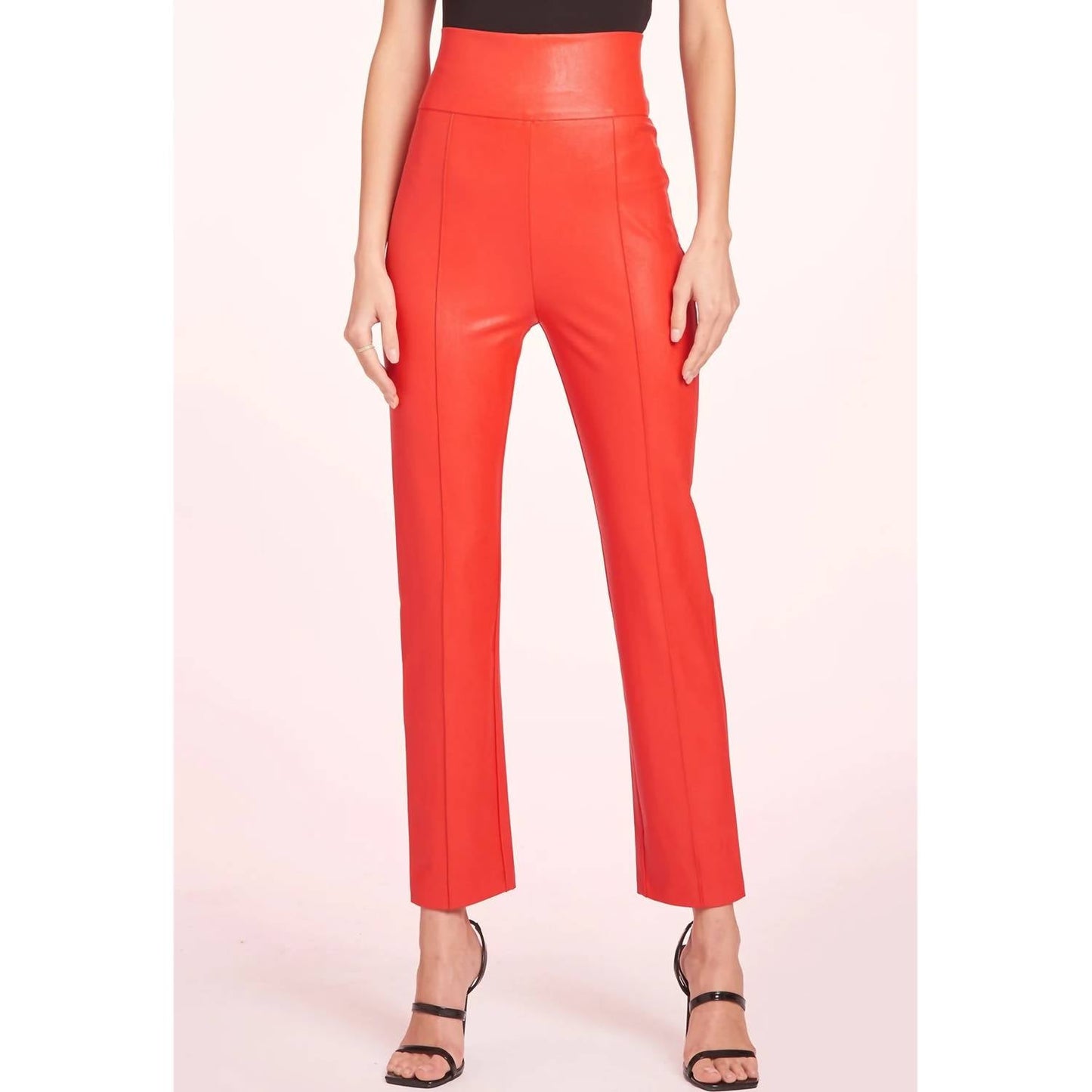 Amanda Uprichard - Romana High Waisted Faux Leather Pant