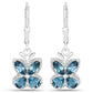 2.32 Carat Genuine London Blue Topaz .925 Sterling Silver Earrings