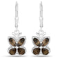 2.20 Carat Genuine Smoky Quartz .925 Sterling Silver Earrings