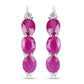 1.81 Carat Genuine Ruby and White Diamond .925 Sterling Silver Earrings