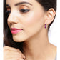 1.81 Carat Genuine Ruby and White Diamond .925 Sterling Silver Earrings