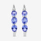 1.99 Carat Genuine Tanzanite and White Diamond .925 Sterling Silver Earrings