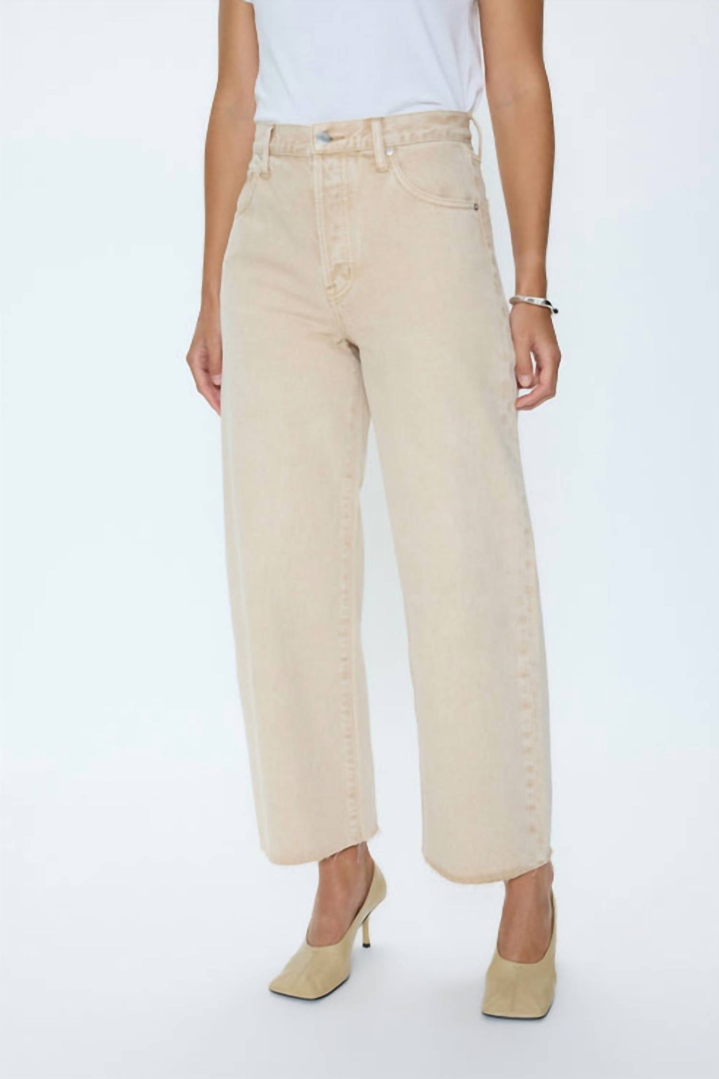 Pistola - Tate Crop High Rise Bowed Wide Leg Jean