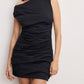Good American - Poplin Ruched Off The Shoulder Mini Dress