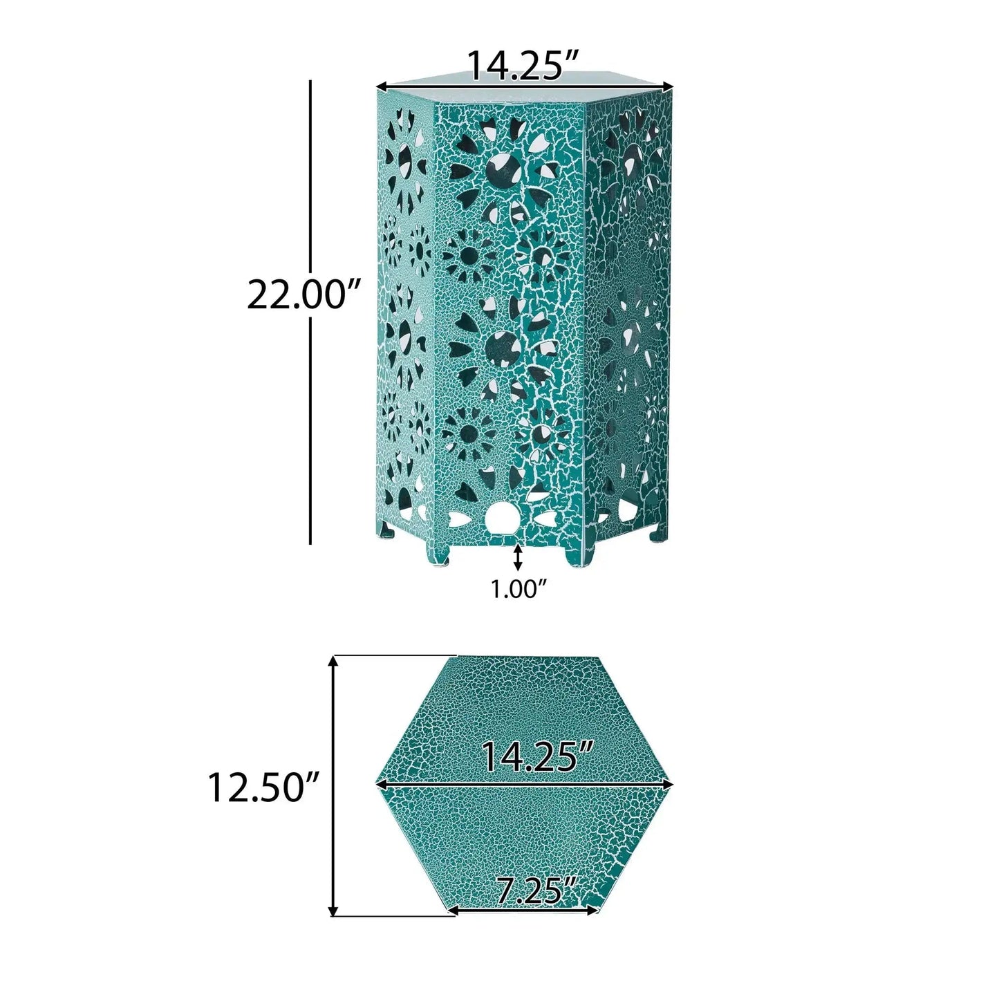 Galore Side Table With Sunburst Cut Out Design