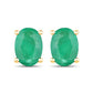 1.44 Carat Genuine Zambian Emerald 10K Yellow Gold Earrings