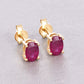1.04 Carat Genuine Ruby 10K Yellow Gold Earrings