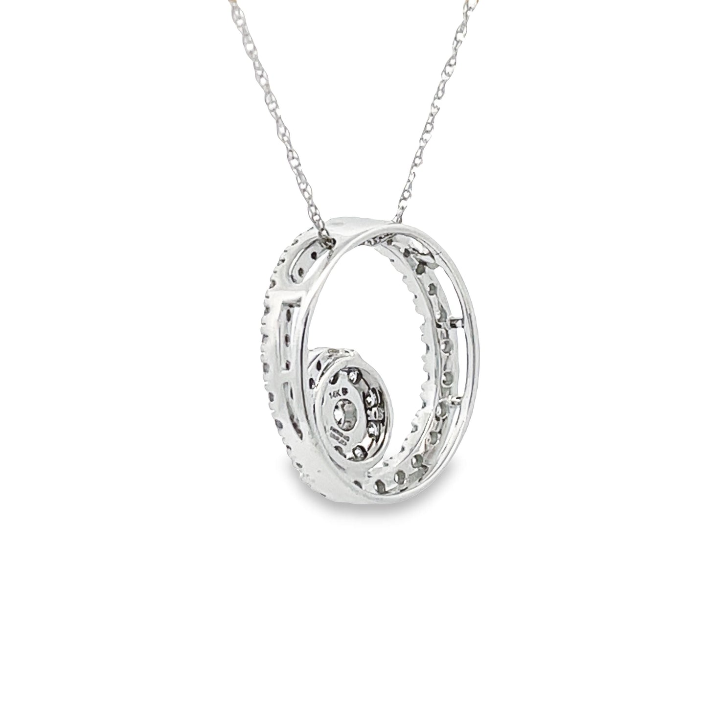 .50ct डायमंड सर्कल ऑफ लव पेंडेंट 14KT व्हाइट गोल्ड