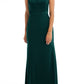 After Six Halter Neck Charmeuse & Crepe Gown in Evergreen, Size 16