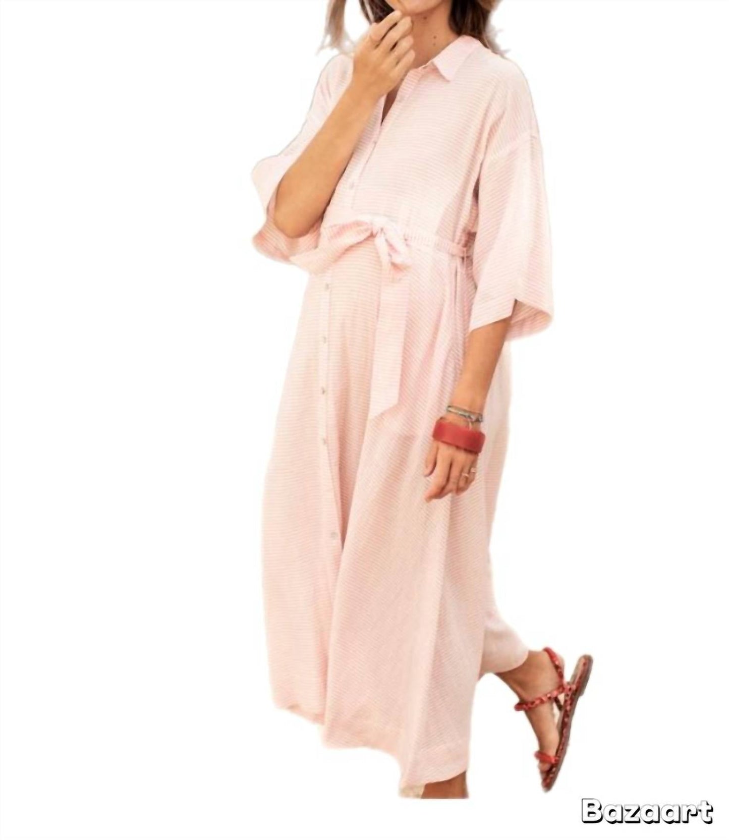 Hatch - The Elsa Stripe Linen Blend Maxi Dress