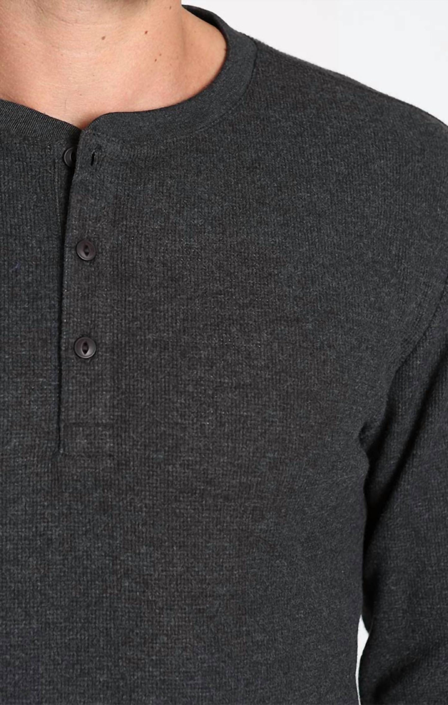 Jachs New York - Brushed Waffle Long Sleeve Henley Shirt