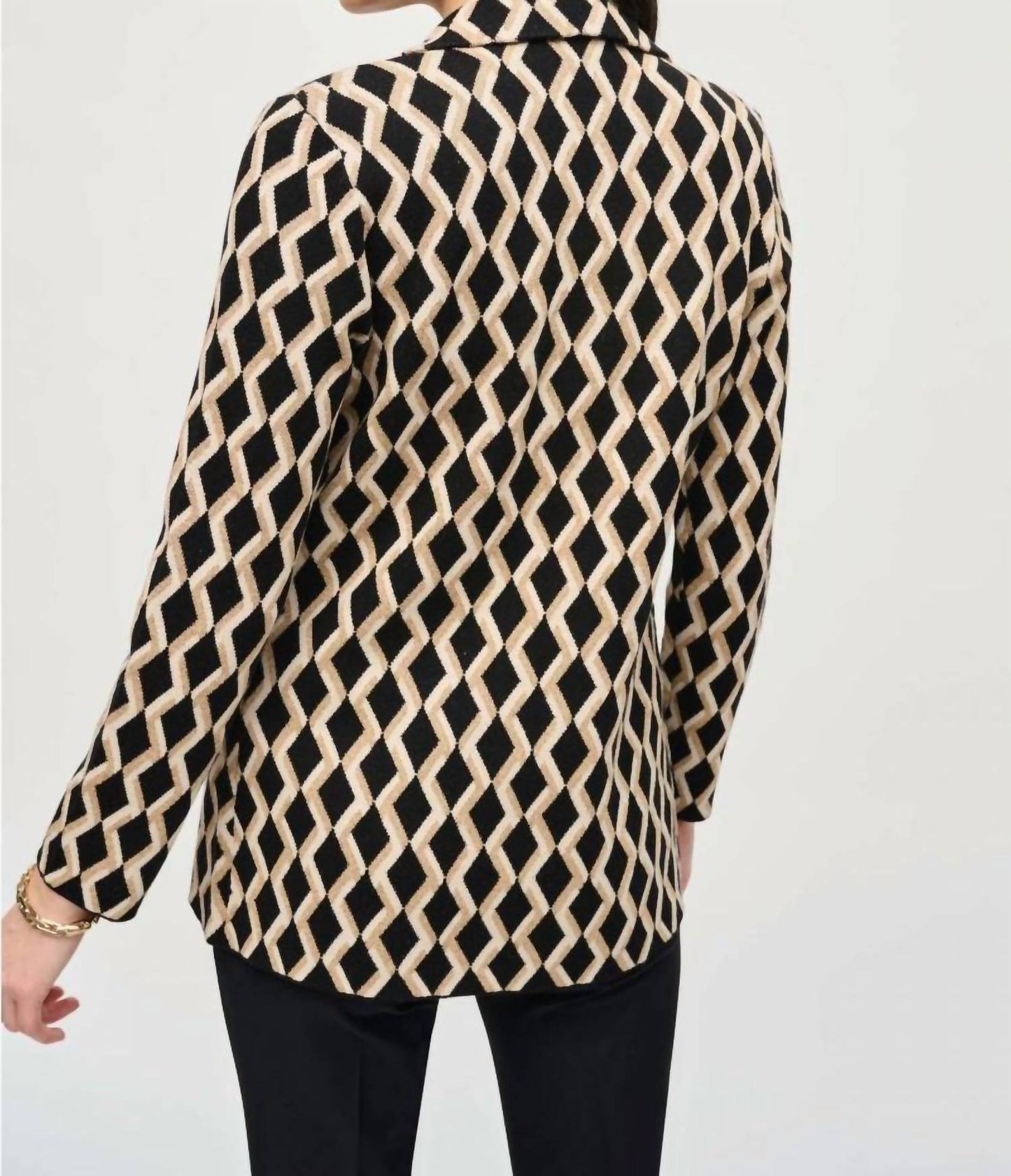 Joseph Ribkoff - Geometric Print Open Front Blazer