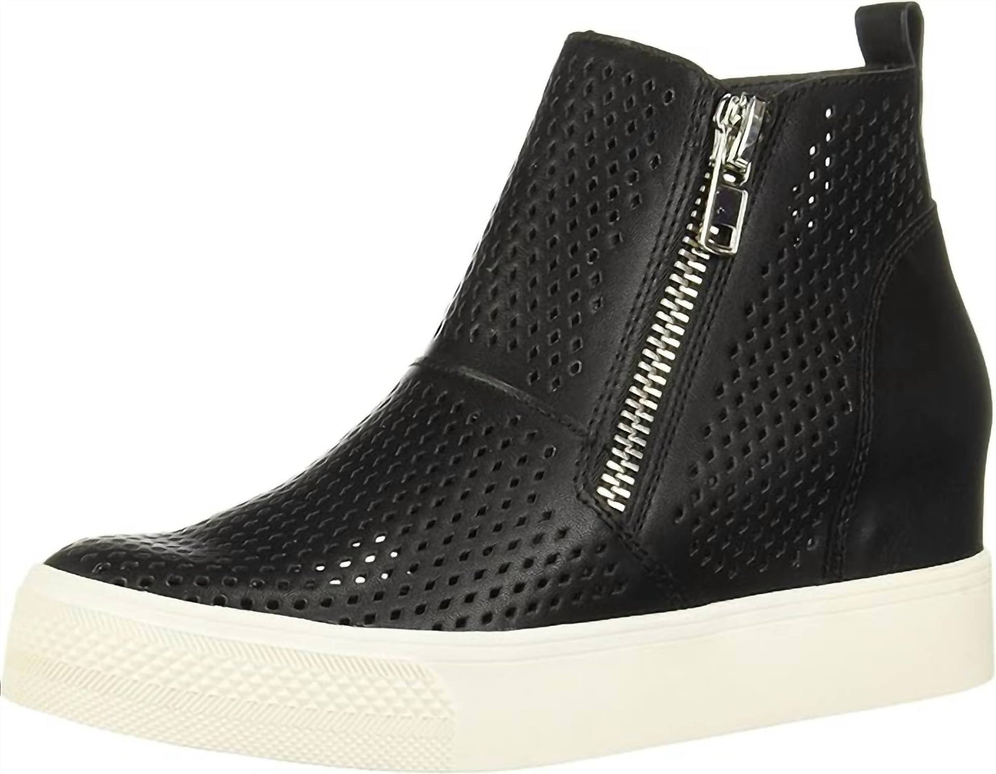 Steve Madden - Women's Wedgie Fashion Double Side Zipper Soft Sneakers