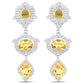 6.63 Carat Genuine Citrine and White Topaz .925 Sterling Silver Earrings