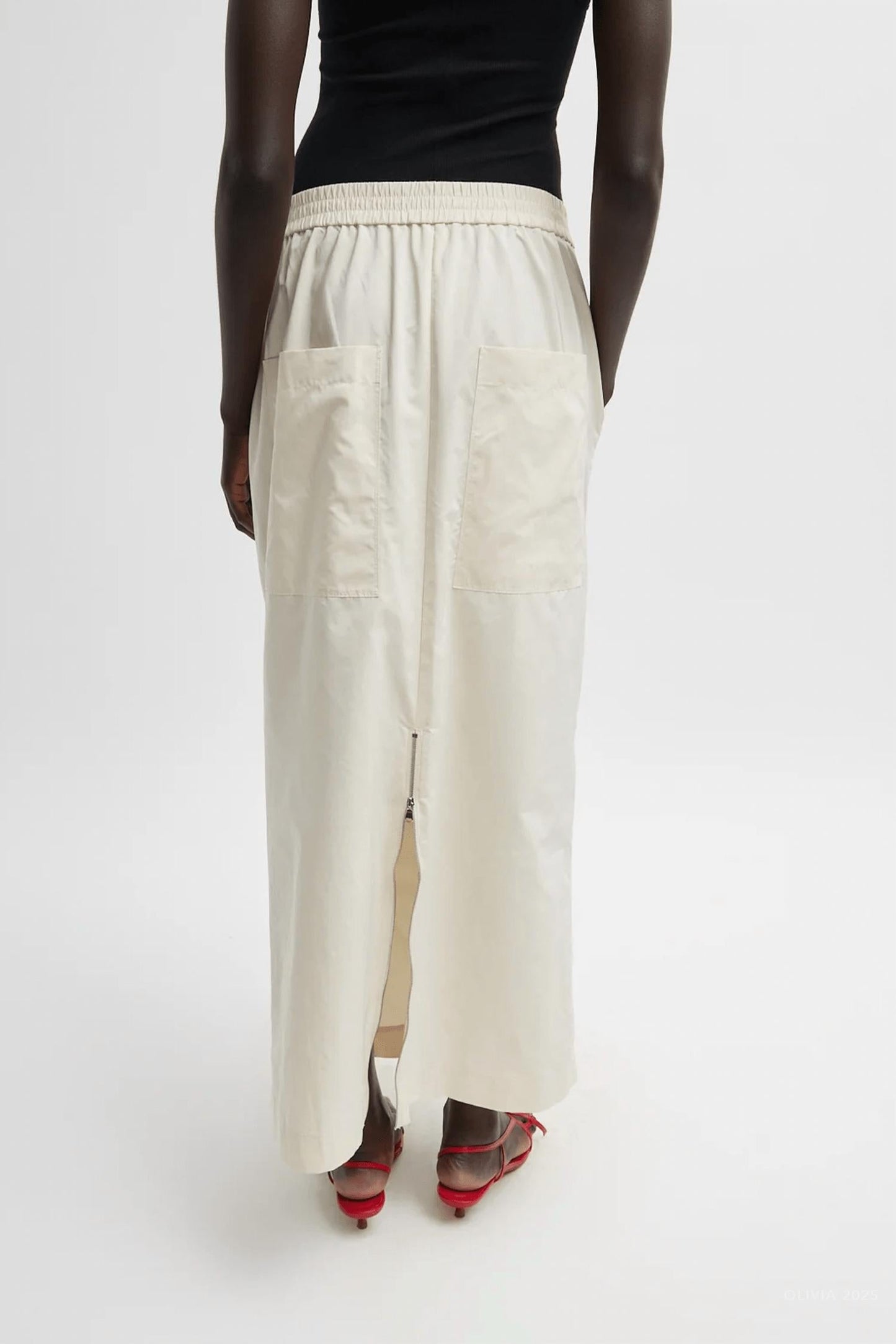 Tibi - Nylon Zipper Maxi Skirt