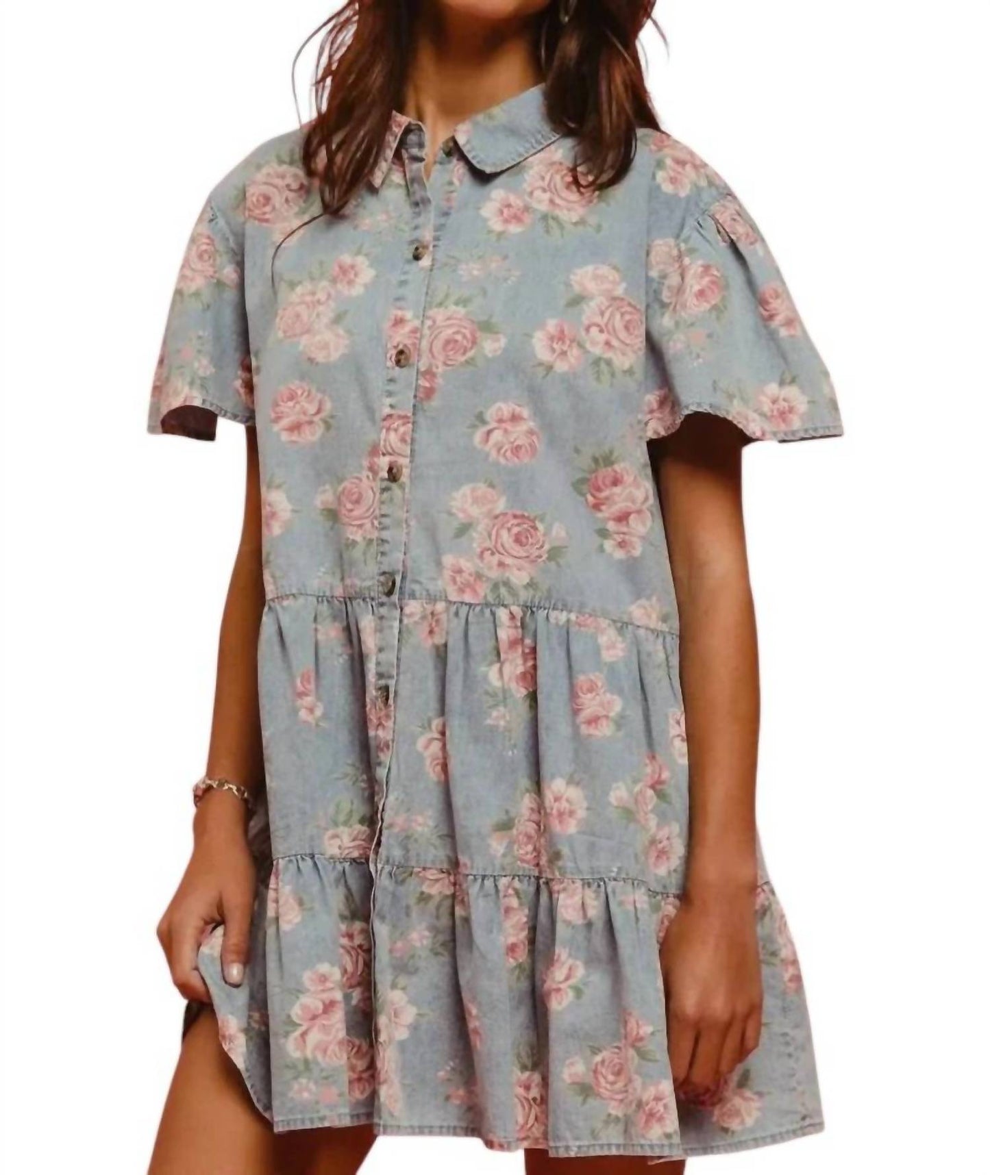Bibi - Sweet Magnolia Denim Dress