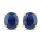 0.68 Carat Genuine Blue Sapphire 14K Yellow Gold Earrings