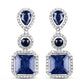11.62 Carat Dyed Sapphire .925 Sterling Silver Earrings