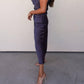 Allie Rose - Midnight Satin Midi Dress