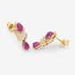 1.12 Carat Genuine Ruby and White Diamond 14K Yellow Gold Earrings