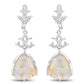 15.97 Carat Genuine Golden Rutile And White Topaz .925 Sterling Silver Earrings