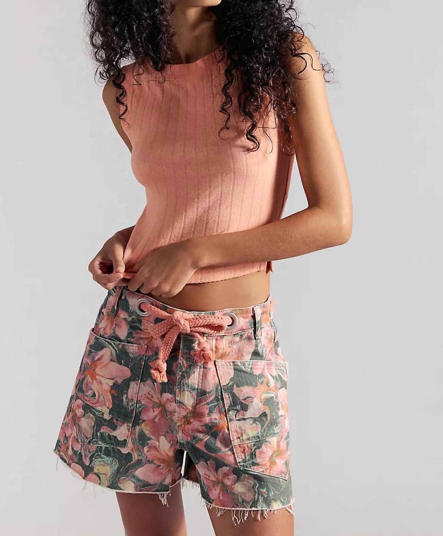 Free People - Moxie Printed Barrel Shorts