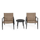 Modern Outdoor Chat Set: 2 Rattan Chairs with Side Table