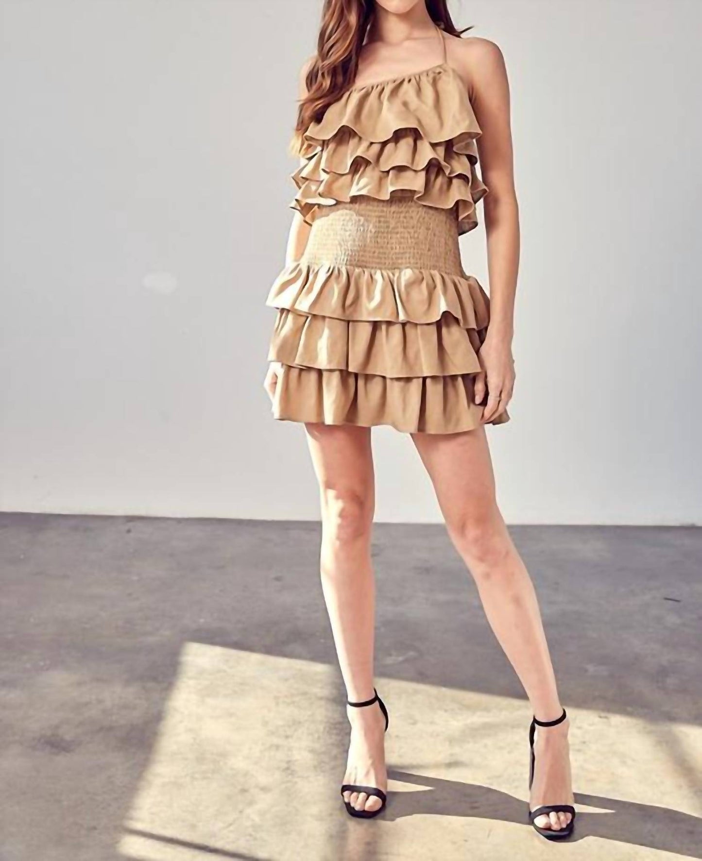 Do+Be - Smocked Waist Ruffle Romper