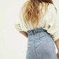 Free People - Tie Waist Jean Skirt