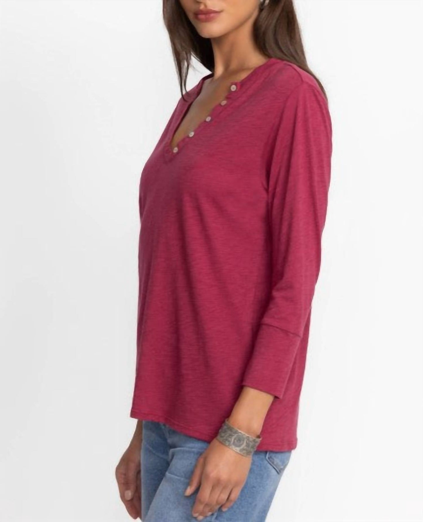 Johnny Was - Button V Neck Tee