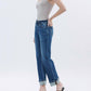 Flying Monkey - Blythe High Rise Cuffed Straight Leg Denim Jeans