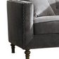 Sidonia Gray Velvet Loveseat With 2 Pillows