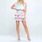 Adrienne - Lily Cloudburst Smocked Waist Mini Dress