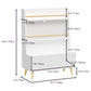Bookshelf, Book Organizer With Toy Storage - White