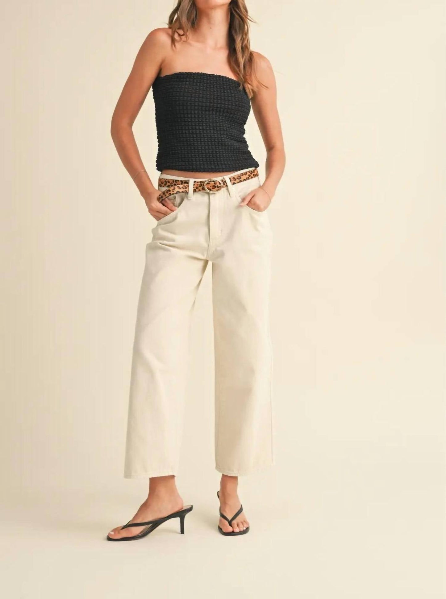 Miou Muse - Jordy Textured Strapless Top