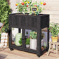 TOPMAX Patio Mini Wood Cold Frame Greenhouse with Wheels