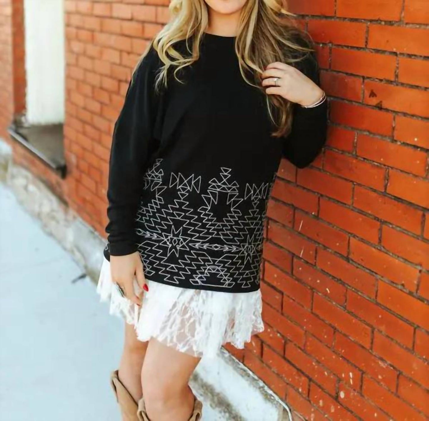 2Flyco - Stitch That Western Long Sleeve Top