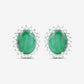 2.66 Carat Genuine Zambian Emerald and White Diamond 10K Yellow Gold Earrings