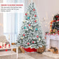 4FT Flocked Christmas Tree with Pine Cones and Snowy PVC Design