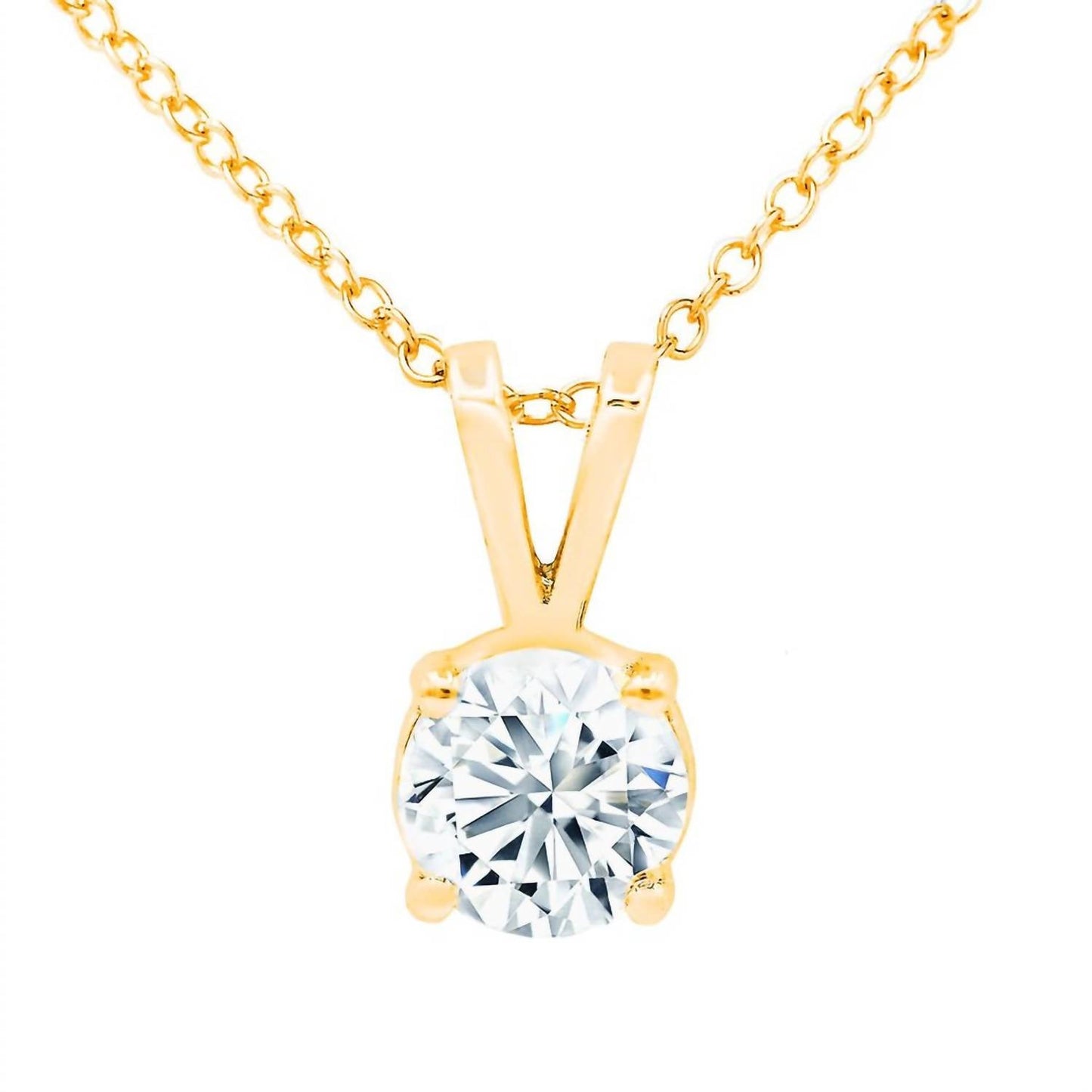 Diana M Jewels - 14kt 1.50 Cts Lab Grown Diamond Solitaire Pendant 16" Necklace