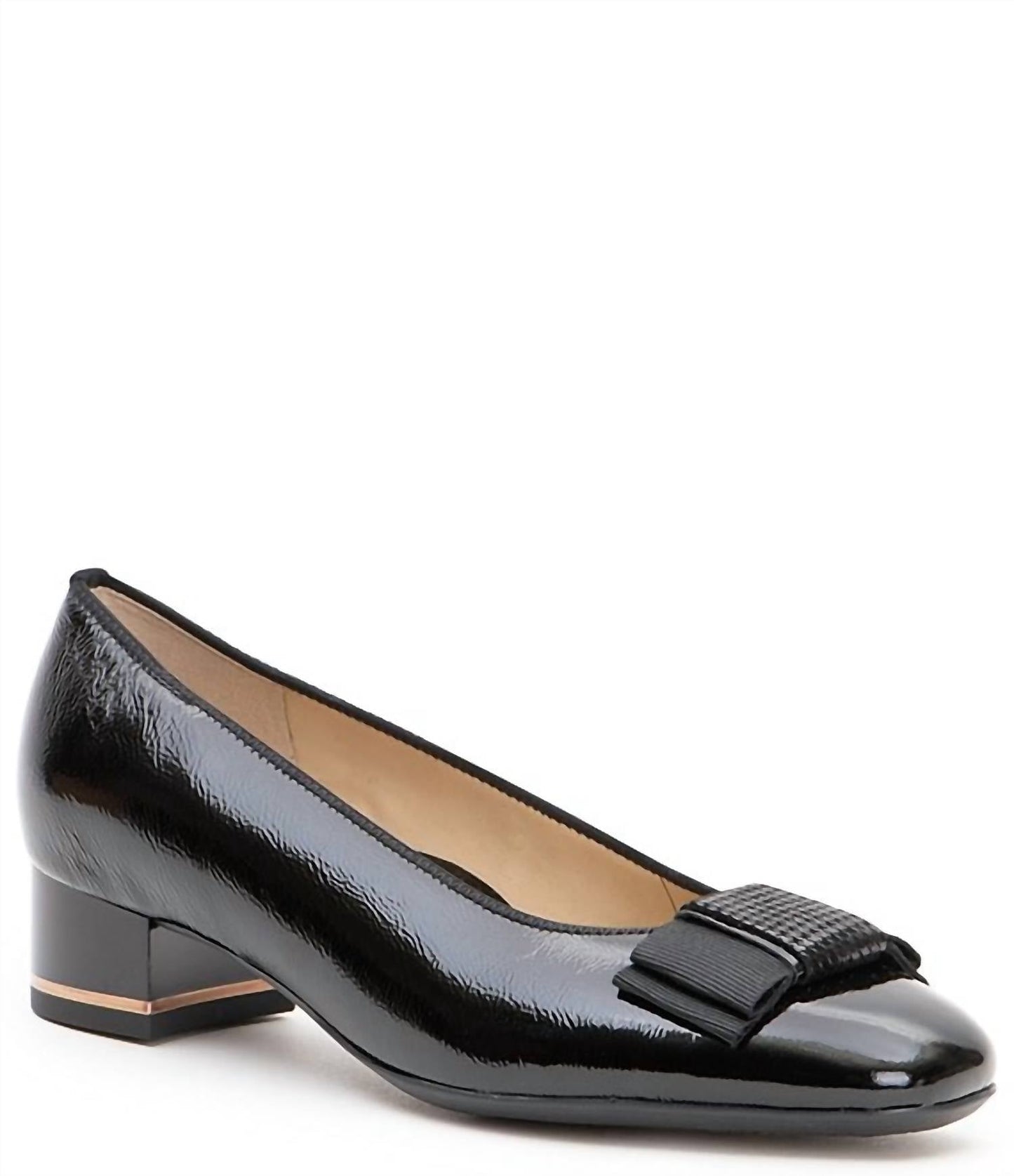 Ara - Women Garnet Crinkle Patent Leather Bow Pumps