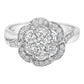 14K White Gold Floral Cluster Diamond Ring (1.0 Cttw, H-I Color, SI2-I1 Clarity) - Size 6