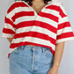 Buttermelon - Striped Oversized Polo Shirt