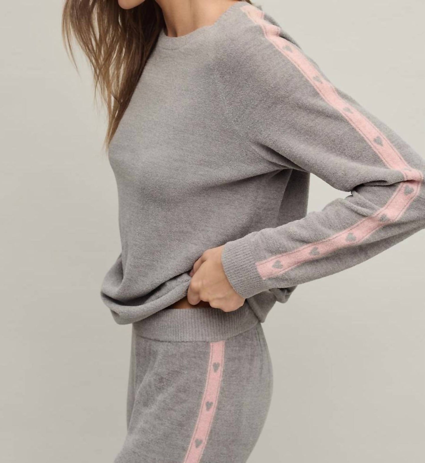 Barefoot Dreams - Cozychic Ultra Lite Heart Stripe Pullover