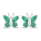 0.88 Carat Genuine Emerald .925 Sterling Silver Earrings