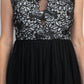 Aidan Mattox - Floral Open Back Embroidered Bodice Ruched Mesh Dress